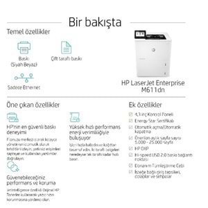 HP LaserJet Enterprise M611dn Yazıcı