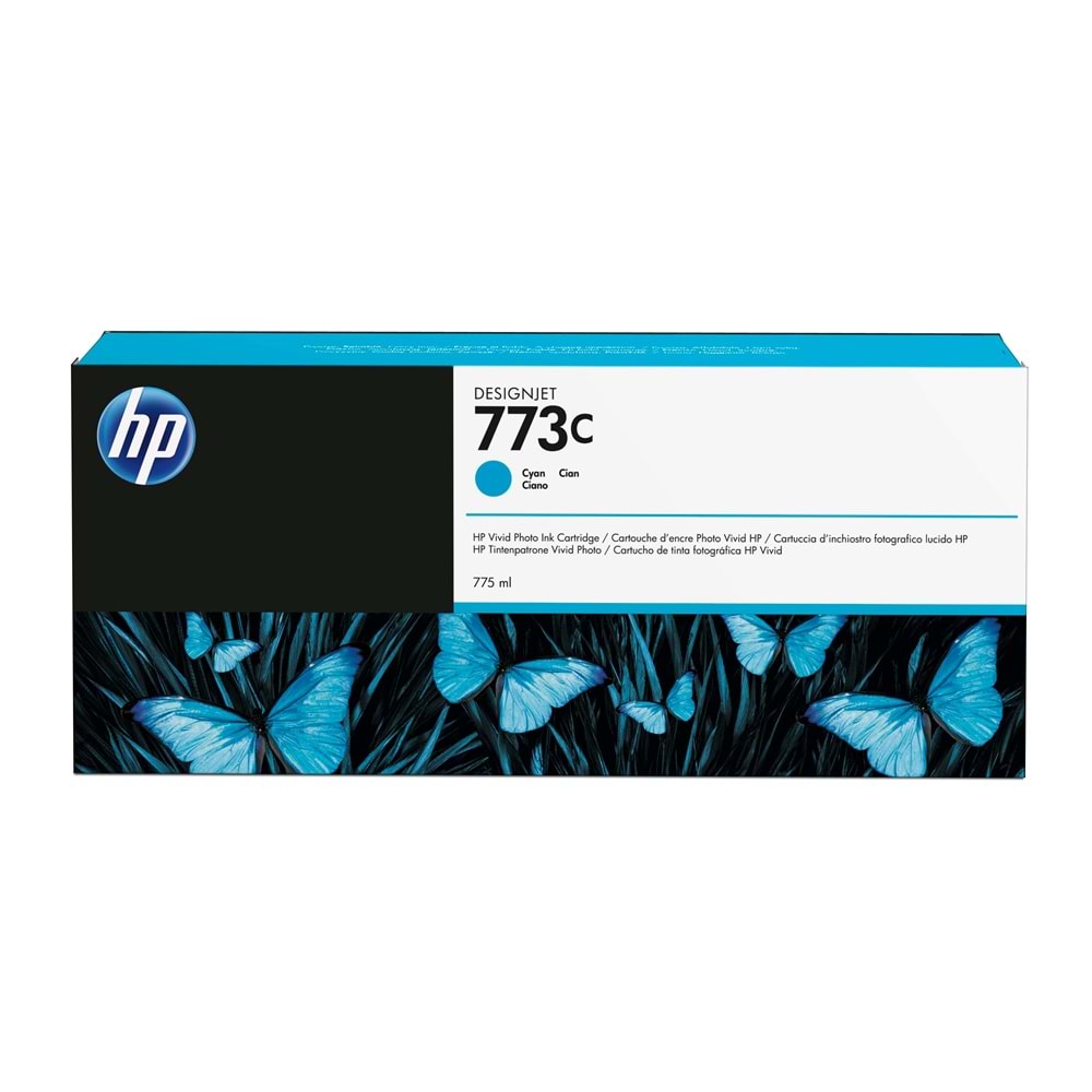 HP 773C Cyan 775 ml. Mavi Orijinal Plotter Designjet Mürekkep Kartuşu (C1Q42A)