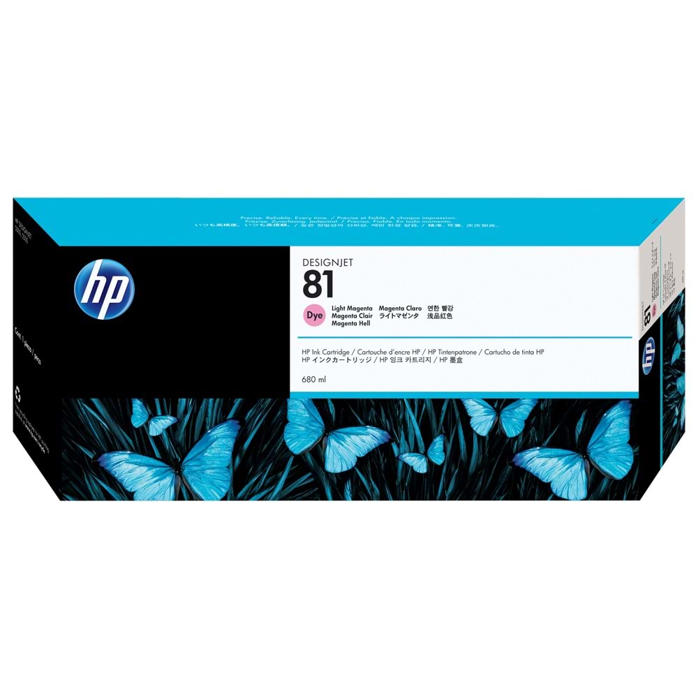 HP 81 Light Magenta 680 ml. Dye Açık Kırmızı Orijinal Plotter Designjet Mürekkep Kartuşu (C4935A)
