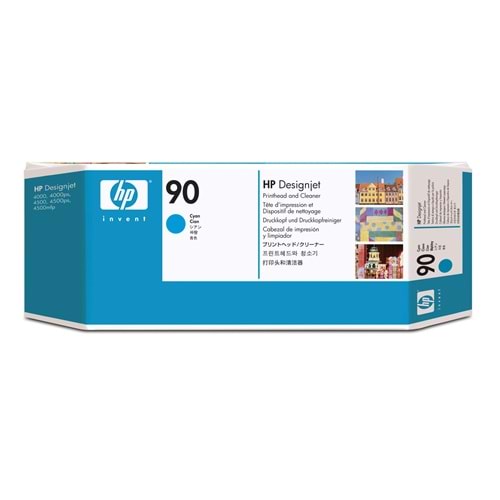HP 90 Cyan (Mavi) Baskı Kafası Orijnal Plotter Designjet Printhead and Cleaner (C5055A)